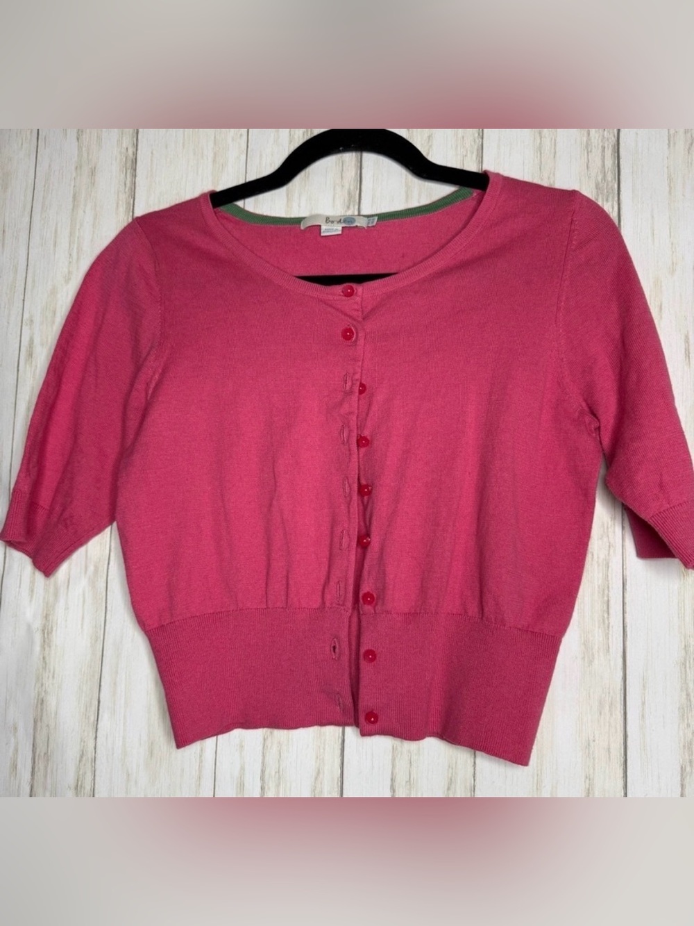 Anthropologie Boden Silk Cashmere Pink Button-Up Cardigan